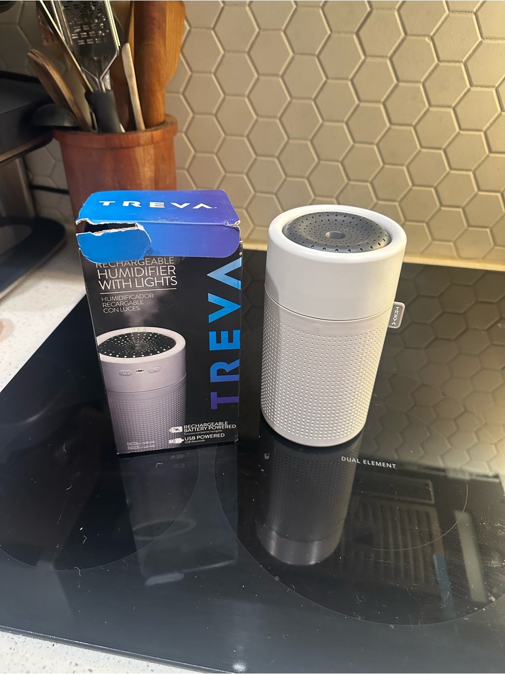 Brand New in Box White Portable Rechargeable Humidifier with Ambient Light